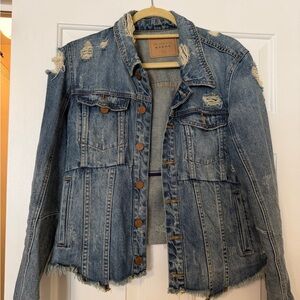 Blank NYC Light Blue Distressed Denim Jacket